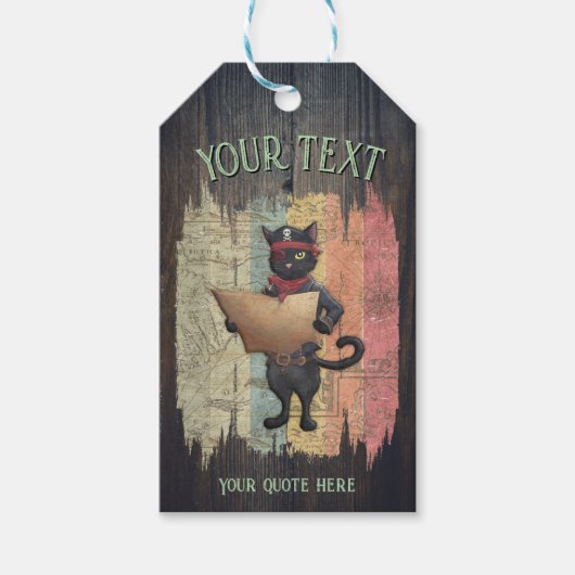 Kat Buccaneer's Sunset Quest Cadeaulabel (Voorkant)