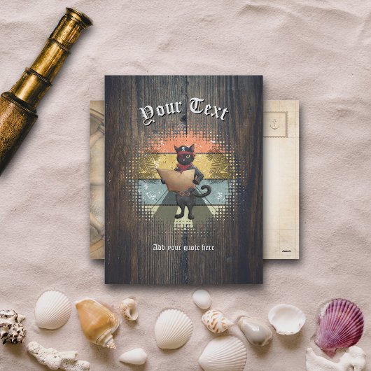 Kat Buccaneer's Sunset Quest Feestdagenkaart