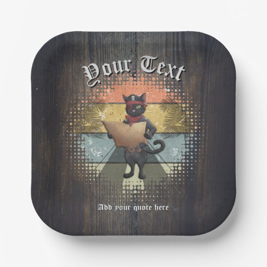 Kat Buccaneer's Sunset Quest Papieren Bordje (Voorkant)