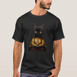 Kat Buddha-meditatie met gekruiste benen - Cool Gr T-shirt