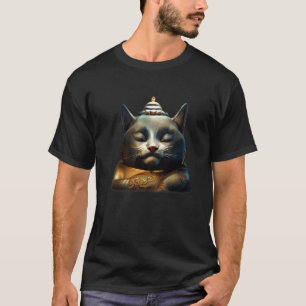 Kat Buddha-meditatie met gekruiste benen - Cool Gr T-shirt