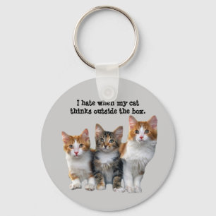 Kat buiten de doos Sleutelhanger
