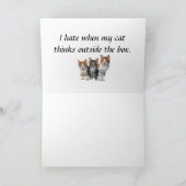 Kat buiten de doos Wenskaart Kaart (Binnen)