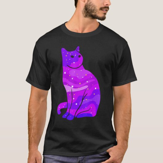 Kat buitenste ruimte Kat universum T-shirt (Voorkant)