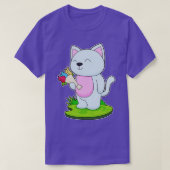 Kat Bunch van bloemen T-shirt (Design voorkant)