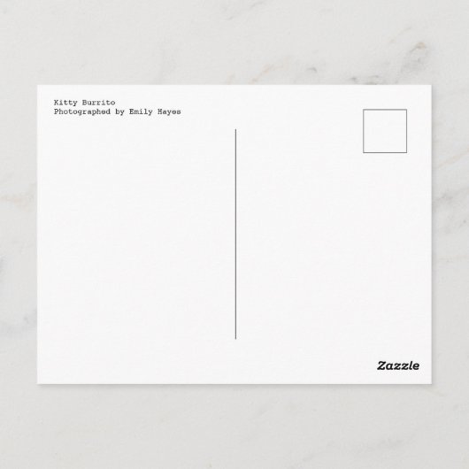 Kat Burrito Briefkaart (Achterkant)