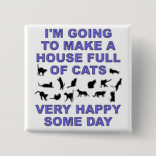 Kat-Button badge Vierkante Button 5,1 Cm