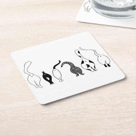 Kat Butts Kartonnen Onderzetters (Schuin)