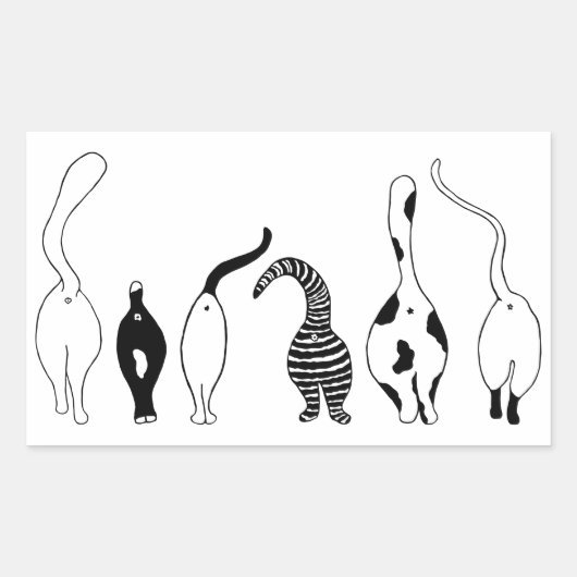 Kat Butts Rechthoekige Sticker (Voorkant)