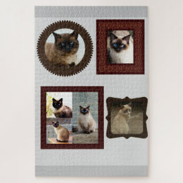 Kat-cadeau voor Siamese kattenfamilie puzzle 1000 Legpuzzel