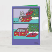Kat Cadeau Vrolijk kerstfeest Kaart (Voorkant)