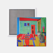 Kat Cafe Magneet (Voorkant / Achterkant)