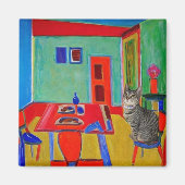 Kat Cafe Magneet (Voorkant)