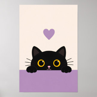 Kat Cafe Muurposter Poster