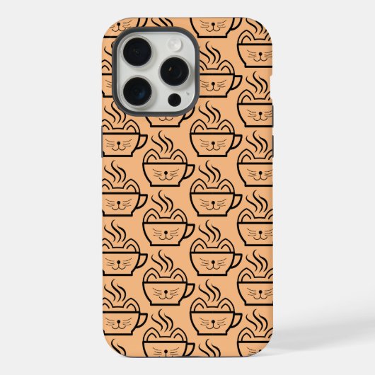Kat Cafe patroon iPhone Hoesje (Achterkant)