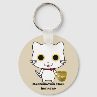 Kat Caffeine Sleutelhanger met hoge Button