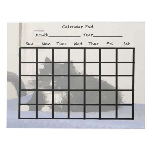 Kat Calendar Pad Notitieblok (Voorkant)