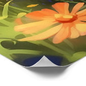 *~* Kat Calico Flowers 5:4 Kitten Cat AP68 Poster (Hoek)