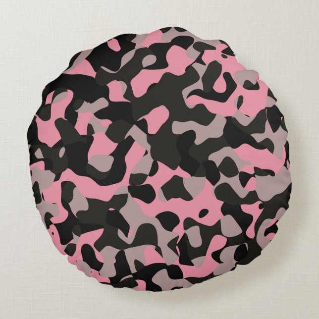 Kat Camo Rond Kussen (Achterkant)