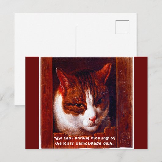 "Kat camouflage club" Briefkaart (Voorkant / Achterkant)