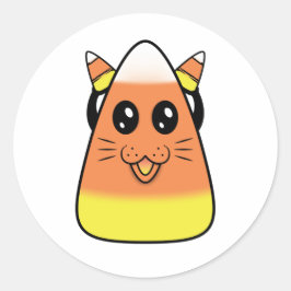 Kat Candy Corn Ronde Sticker
