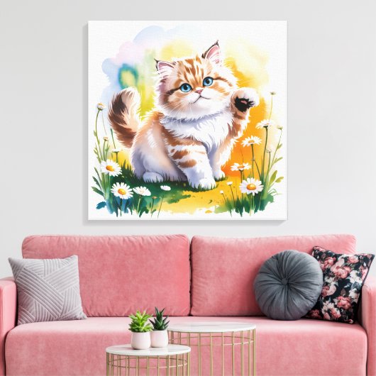 Kat Canvas Afdruk (Insitu (Woonkamer))
