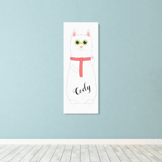 Kat Canvas Afdruk (Insitu (Houten vloer))