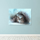 Kat Canvas Afdruk (Insitu (Houten vloer))