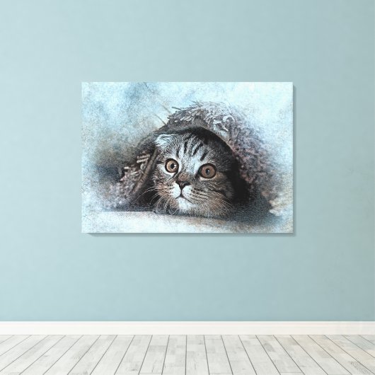 Kat Canvas Afdruk (Insitu (Houten vloer))