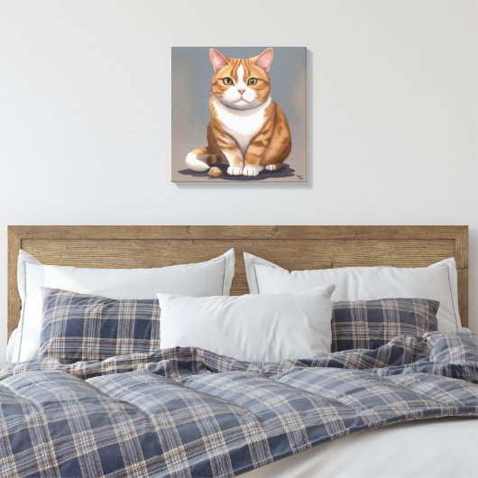 Kat Canvas Afdruk (Insitu (Slaapkamer))