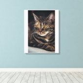 Kat Canvas Afdruk (Insitu (Houten vloer))