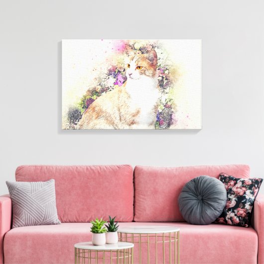 Kat Canvas Afdruk (Insitu (Woonkamer))