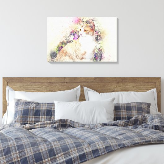 Kat Canvas Afdruk (Insitu (Slaapkamer))