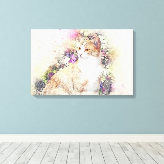Kat Canvas Afdruk (Insitu (Houten vloer))