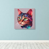 Kat Canvas Afdruk (Insitu (Houten vloer))