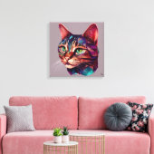 Kat Canvas Afdruk (Insitu (Woonkamer))