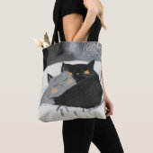 Kat Canvas tas, hand tekening, mooie illustratie Tote Bag (Dichtbij)