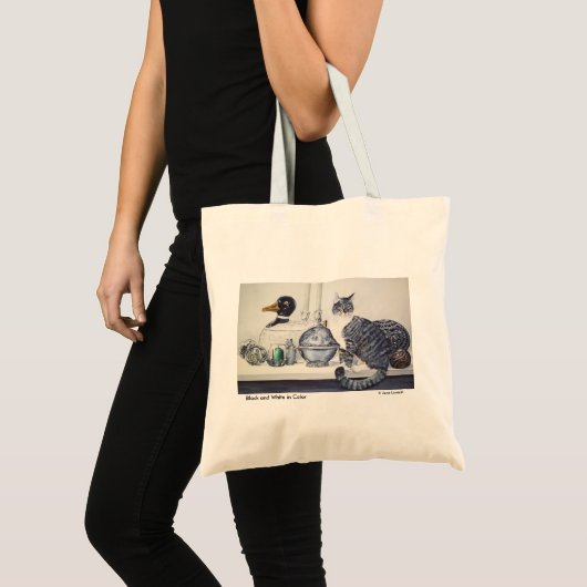 Kat-Canvas tas met kortademige tablet (Voorkant (product))