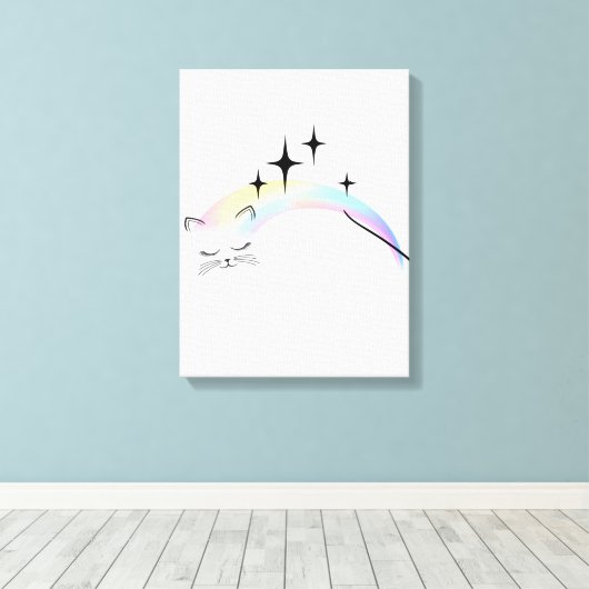 Kat canvas tiener afdruk (Insitu (Houten vloer))