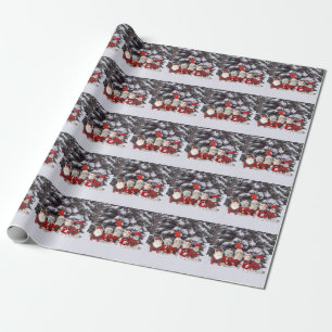 Kat Carolers die papier verpakken