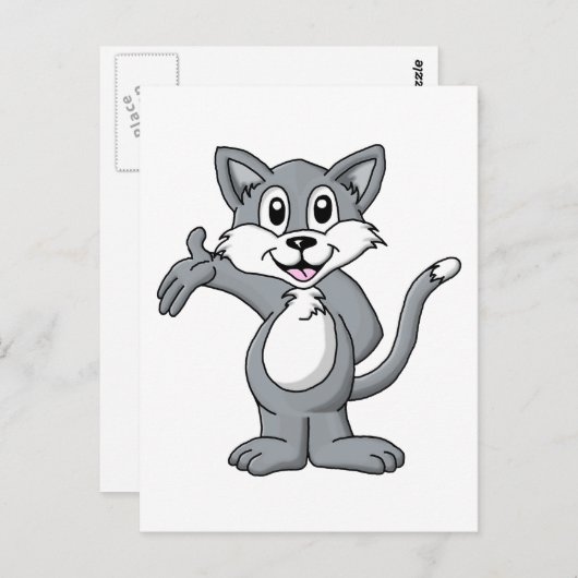 Kat-Cartoon Briefkaart (Voorkant / Achterkant)