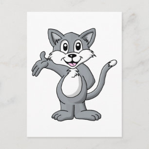 Kat-Cartoon Briefkaart