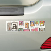 Kat Cartoon Bumpersticker (Op auto)