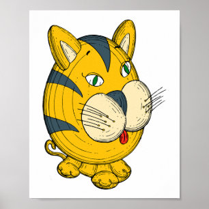 Kat cartoon clipart, speelgoed illustratie poster