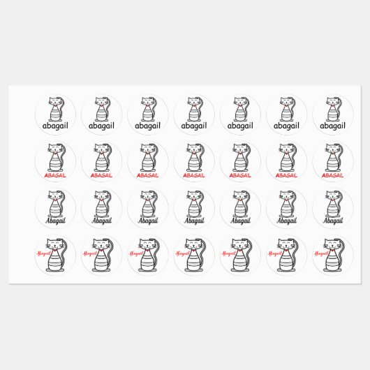 Kat-Cartoon Labels (Vel)