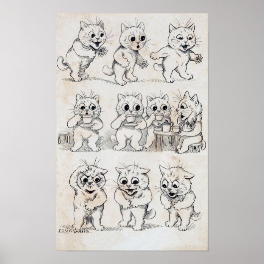 Kat Cartoon, Louis Wain Poster (Voorkant)