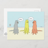 Kat Cartoon met grappige katten "Mauw" en "Usow" Briefkaart (Voorkant / Achterkant)