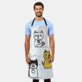 Kat-cartoon Schort (Gedragen)