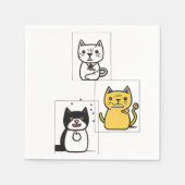 Kat-cartoon Servet (Voorkant)