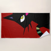 Kat-cartoon Strandlaken (Voorkant)